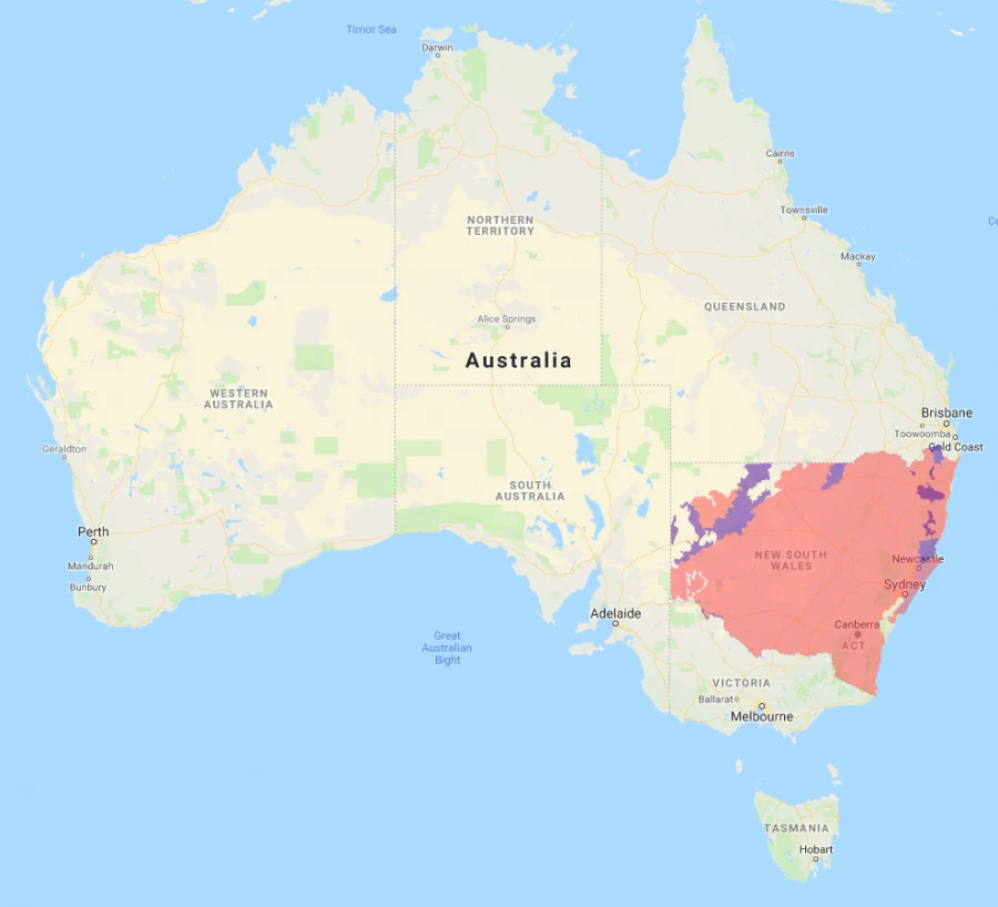 Diamond Firetail distribution